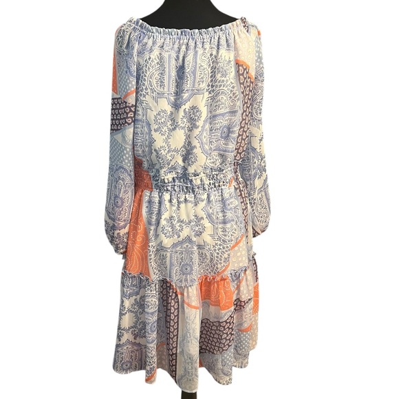 Tommy Hilfiger Blue Orange Patchwork Mini Dress Size 12 - Picture 4 of 7